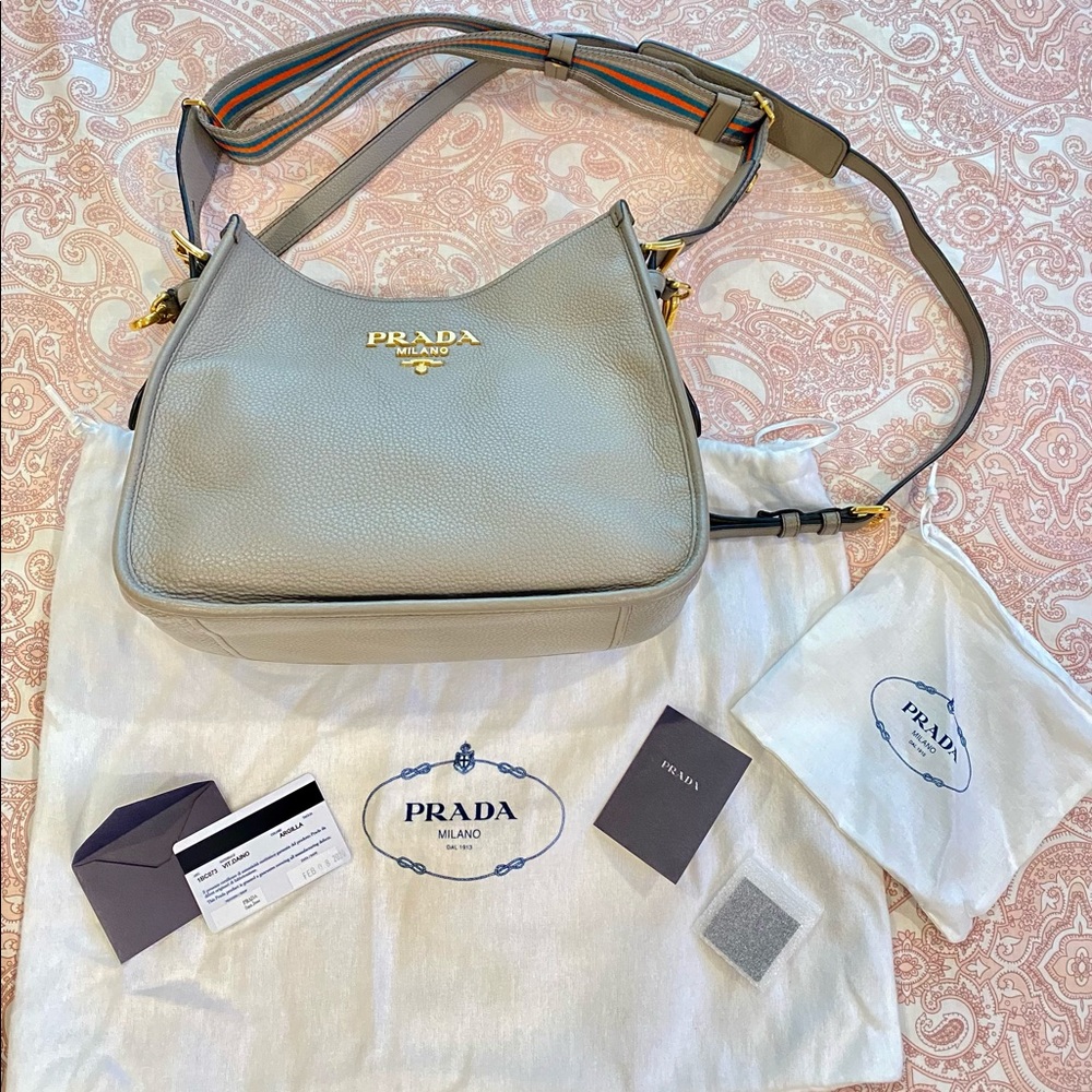 Prada Daino Hobo Leather Shoulder bag